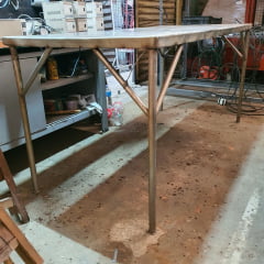 Bancada de Inox Grande Usada – 1,90m x 91cm x 93cm