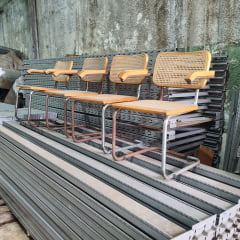 Lote 4 Cadeiras Cesca com Braço Originais Marcel Breuer