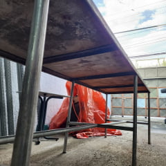 Mesa Bancada Inox Grande 2,90m x 89cm x 94cm Usada (Avariada)
