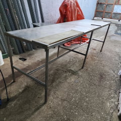 Mesa Bancada Inox Grande 2,90m x 89cm x 94cm Usada (Avariada)